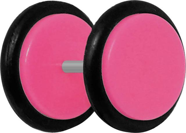 Produktbild Star Piercing Fake Plug pink mit O-Ring (ohne Messing, Acryl)