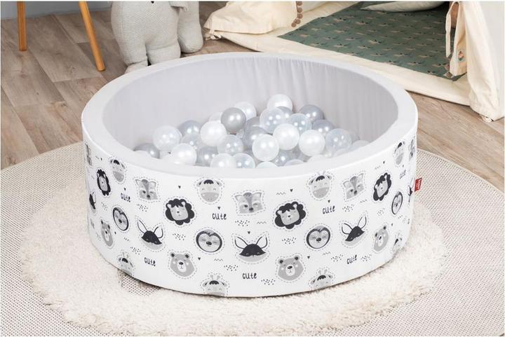 Actual product image Knorrtoys Ball pool soft - "Cute Animals" - 150 balls grey/white/transparent (approx. 7 cm)