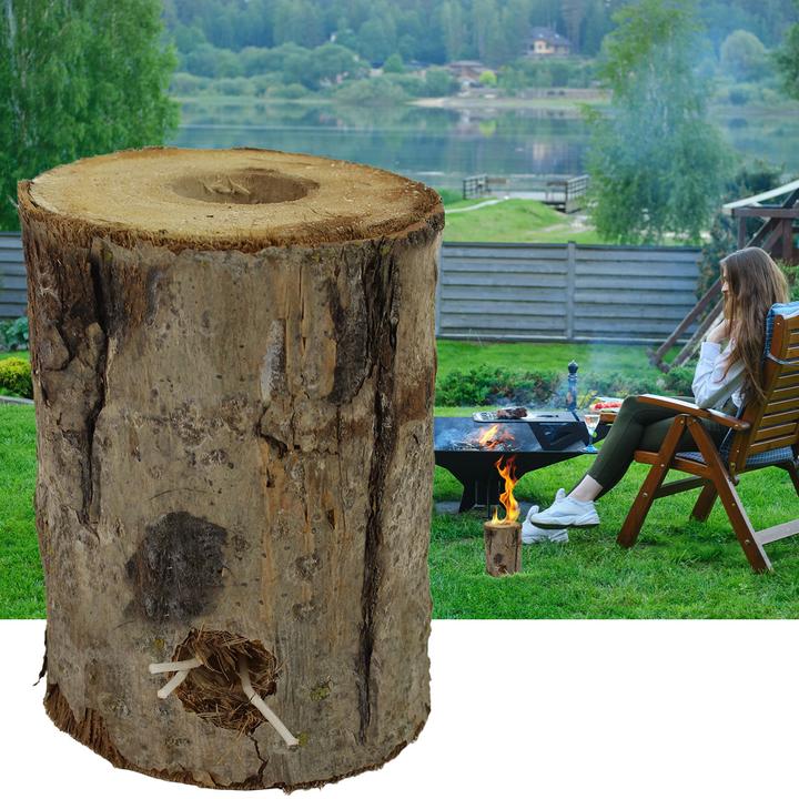 Actual product image Natura Punto Swedish Fire Tree Trunk Torch 12 x 18 cm