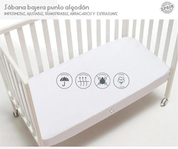Interbaby FITTED SHEET FOR LARGE COT - WATERPROOF, BREATHABLE - 80X130-70 (80 x 130 cm)