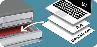 Immagine prodotto Cep Cassettiera MoovUp grigio chiaro DIN A4 orizzontale, DIN A5 orizzontale con 3 cassetti