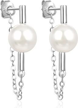 Image du produit Agato Boucles d'oreilles pendantes en argent avec perle d'eau douce