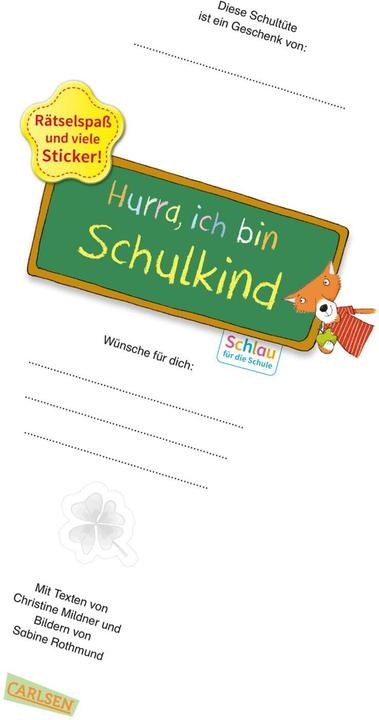 Produktbild Schlau für die Schule: Bunte Rätsel zum Schulstart (Schultüte 2025 rosa) (17.30 cm, 1 x)