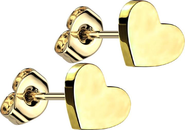 Immagine prodotto Star Piercing Orecchini a perno cuore placcato oro placcato oro (senza ottone, Titanio G23)