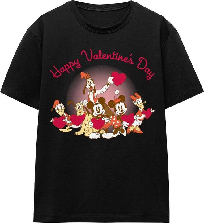 Actual product image Mickey Mouse Unisex Adult Happy Valentine's Day T-Shirt (XL)
