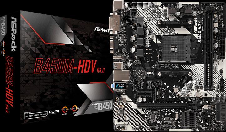 AsRock B450M-HDV R4.0 B450 (AM4, AMD B450, mATX)
