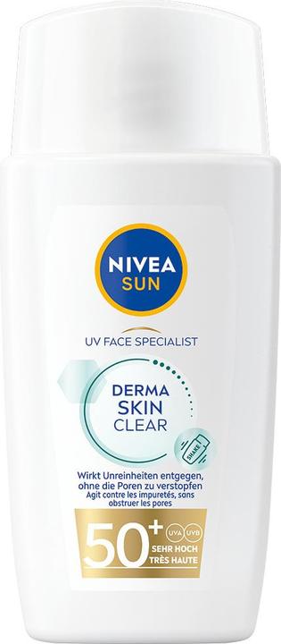 Immagine prodotto NIVEA UV Face Derma Skin Clear SPF 50+ (Crema solare viso, SPF 50, 40 ml, 62 g)