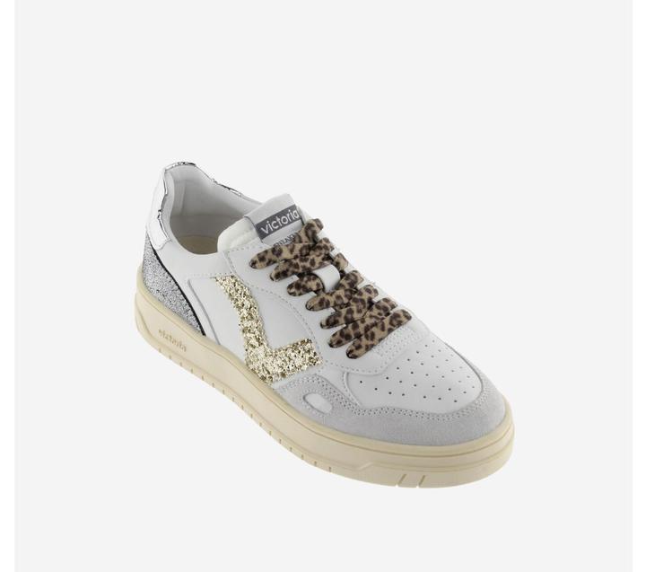 Produktbild Victoria Weiss-goldene Damen-Sneaker aus Leder-Look (39)