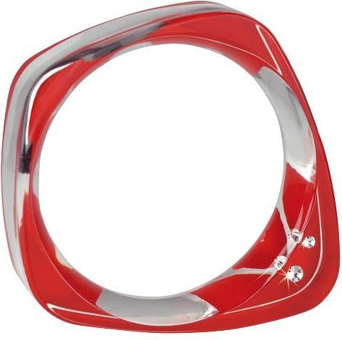 Cayoo Bangle Small - Armreifen, rot (6.80 cm, Plexiglas mit Swarovski Elementen)