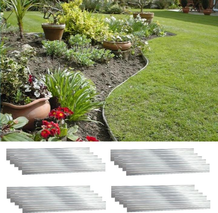 Actual product image Green Split Aluminium lawn edging Height: 10-14 cm, length: 1- 30 m (3000 cm)