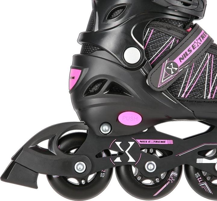 Produktbild Nils Rollschuhe/Hockey-Skates NH11912 schwarz-rosa - PU76 mm/82A (M 35-38) (37)