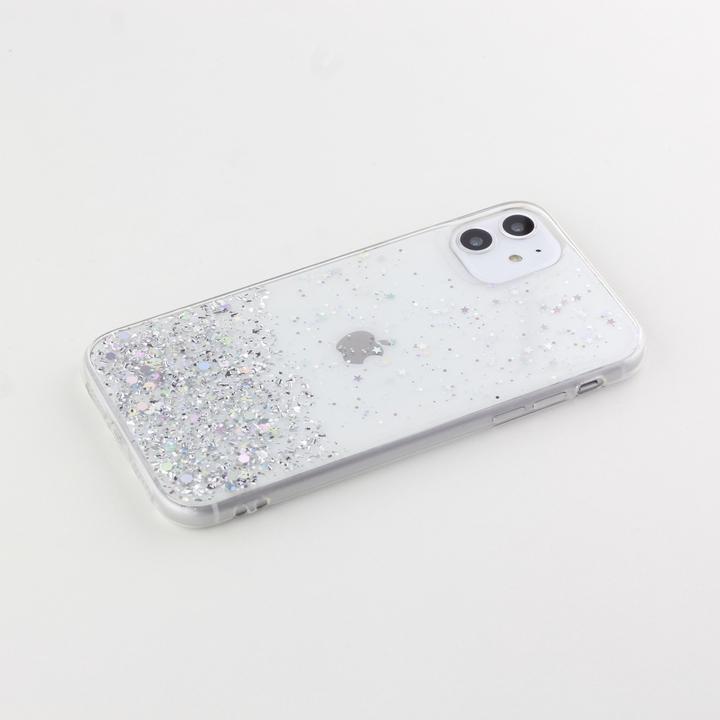 Image du produit PhoneLook Coque Gel paillettes argentées avec anneau (Apple iPhone 14 Pro)