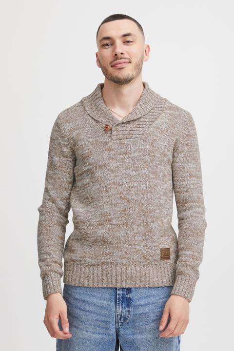 Actual product image Solid Phil Men's Jumper Chunky Knit Pullover With Shawl Collar Made Of 100% Cotton (XXL)