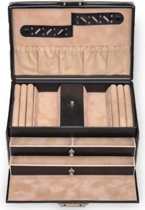 Image du produit Sacher 27.107.010.443 - Coffret à bijoux Eva New Classic, noir (cuir véritable )