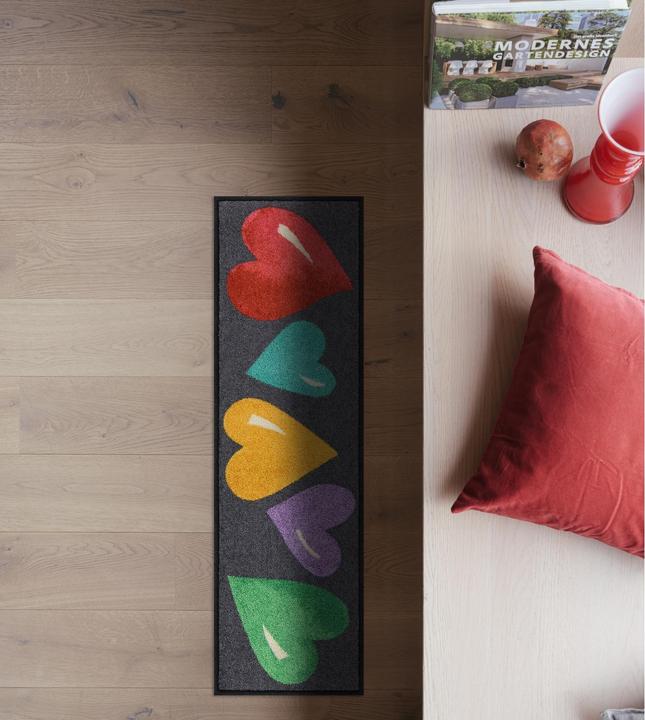 Image du produit Salonloewe Paillasson Big Hearts Colorful 30 cm x 100 cm (30 x 100 cm)