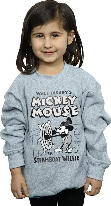 Actual product image Disney Girls Mickey Mouse Steamboat Willie Sweatshirt (128)