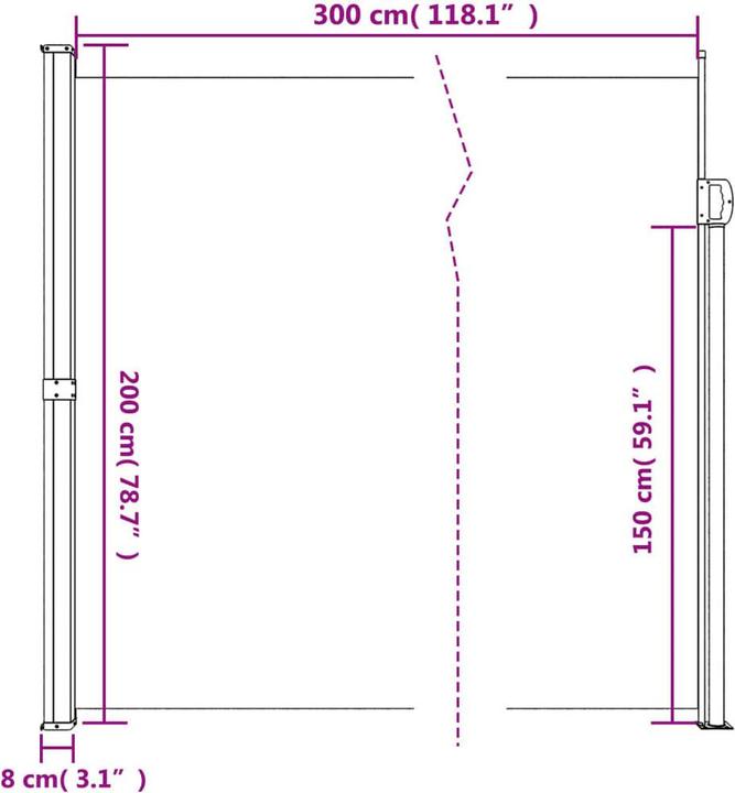 Produktbild VidaXL Seitenmarkise Ausziehbar (2 m)