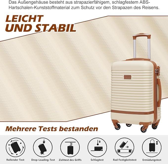 Immagine prodotto Coolife 3-teiliges Hartschalen-Koffer-Set (93 l, Bagaglio a mano (fino a 50 litri), L (90 - 115l))