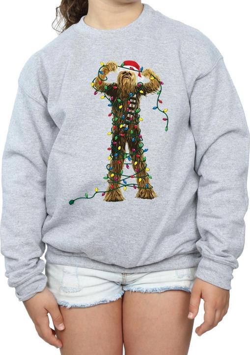 Actual product image Star Wars Girls Chewbacca Christmas Lights Sweatshirt (152, 158)
