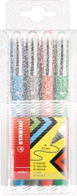 Produktbild STABILO worker+ colorful Tintenroller (Rot, Schwarz, Grün, Blau, 4 x)