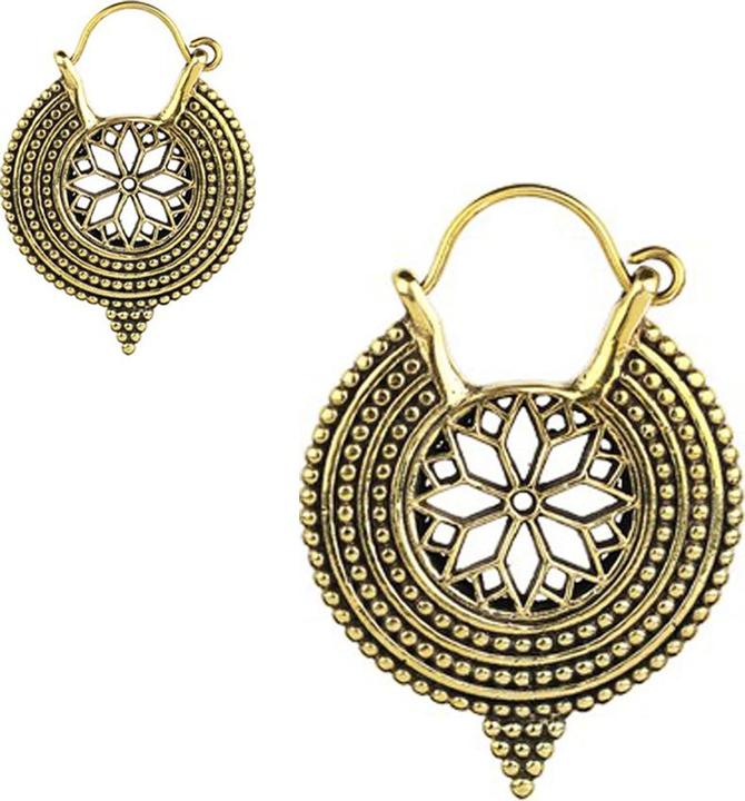 Produktbild Star Piercing Ohrring vergoldet Blume mit Spitz (Messing)