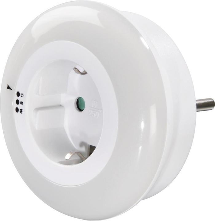 Produktbild Hama LED-Nachtlicht Circle Colour mit integr. Steckdose, Lichtsensor, 3 Farben