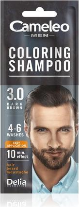 Immagine prodotto Cameleo Uomo Shampoo Colorante Capelli Castano Scuro Barba Baffi Colore Visibile in 10 Minuti (30 ml)