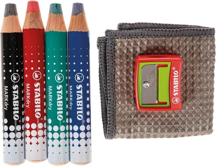Image du produit STABILO Marqueur MARKdry (Rouge, Vert, Bleu, Noir, 5 mm, 4 x)