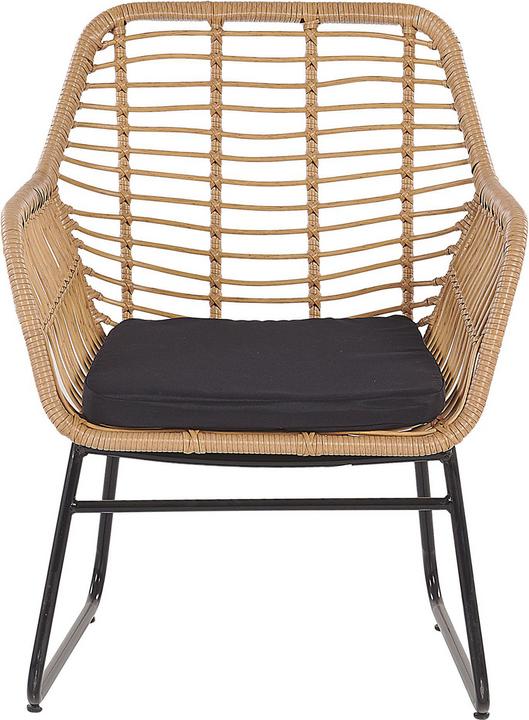 Produktbild Beliani Lounge Set Rattan natürlich 4-Sitzer Auflagen schwarz MINORI
