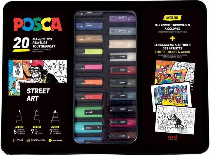 Produktbild Posca Marker "Street Art" 20er Set in Metallbox (Mehrfarbig, 20 x)