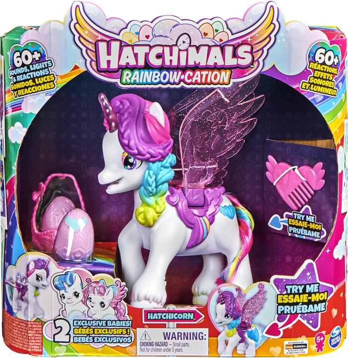 Immagine prodotto Hatchimals Unicorno interattivo con ali mobili e oltre 60 effetti luminosi e sonori