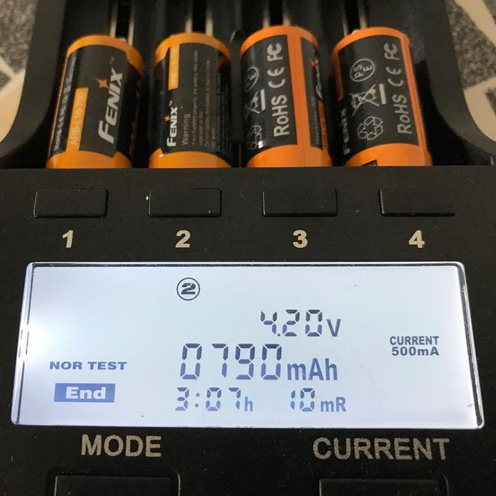 Actual product image Fenix Battery, 3.7V max. 760mAh Lithium (4 pcs., 16340, 760 mAh)