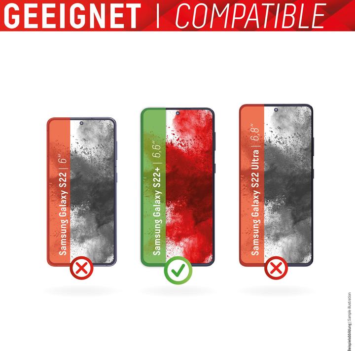Produktbild Displex Real Glass, 2D Panzerglas + Handyhülle (1 Stück, Samsung Galaxy S22+)