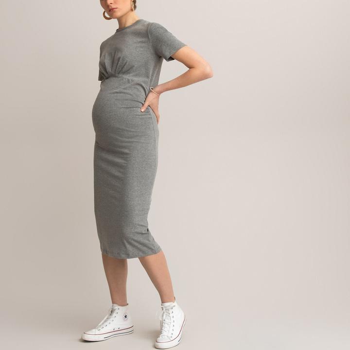 Actual product image La Redoute Collections Maternity dress with straight cut and short sleeves (XL)