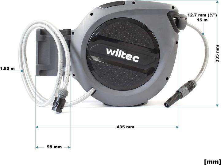 Actual product image XPOtool Hose Reel with Self-reeling-up Mechanism 15m Garden Hose for Wall Mounting for Watering (15 m)