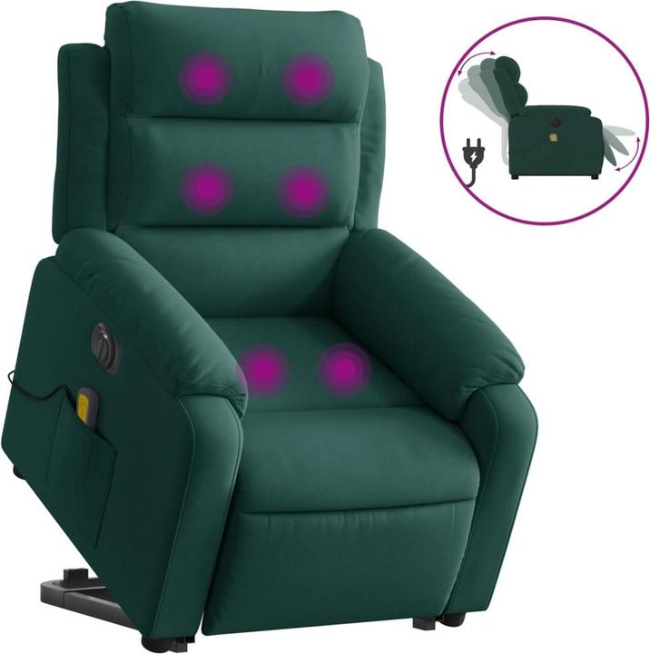 Immagine prodotto VidaXL Poltrona massaggiante con ausilio per la risalita, elettrica e in velluto