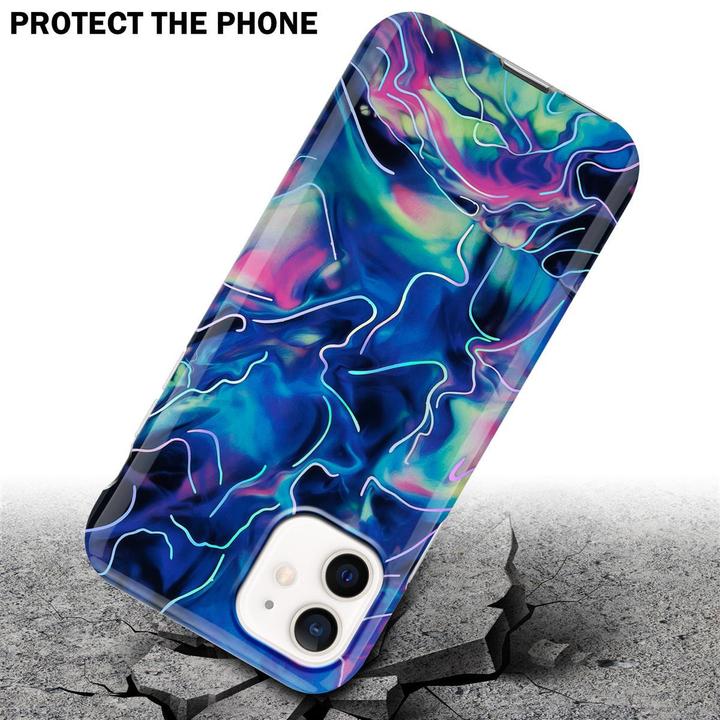 Actual product image Cadorabo IMD TPU Colorful Marble Cover (Apple iPhone 12, Realme 12 Pro+)