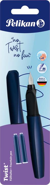 Actual product image Pelikan Twist Night Breeze M fountain pen for right & left hands (Night blue, 1 x)