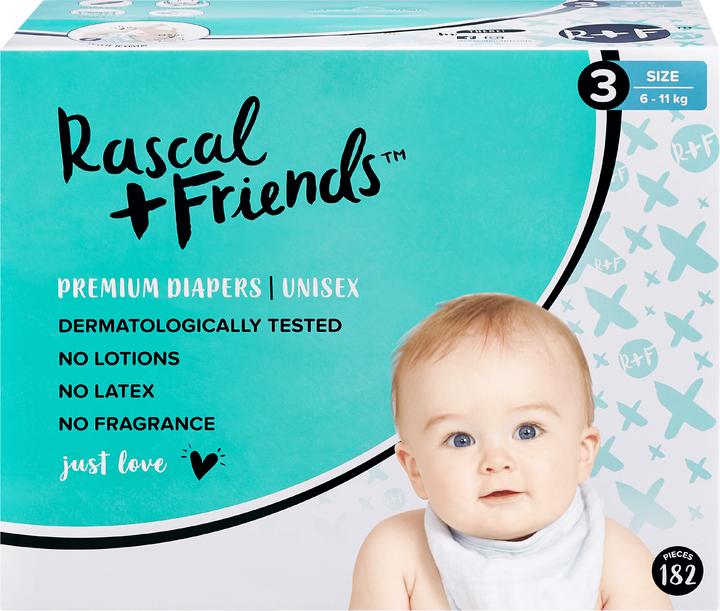 Actual product image Rascal+Friends Premium (Size 3, Monthly box, 182 Piece)