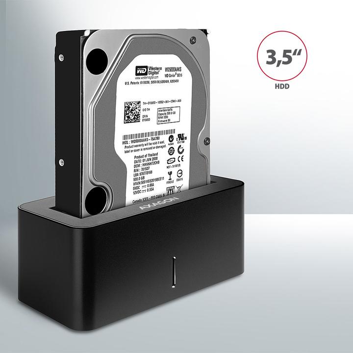 Produktbild Axagon ADSA-SN Speicherlaufwerk-Docking-Station USB 3.2 Gen 1 (3.1 Gen 1) Type-A Schwarz (3.5", 2.5")