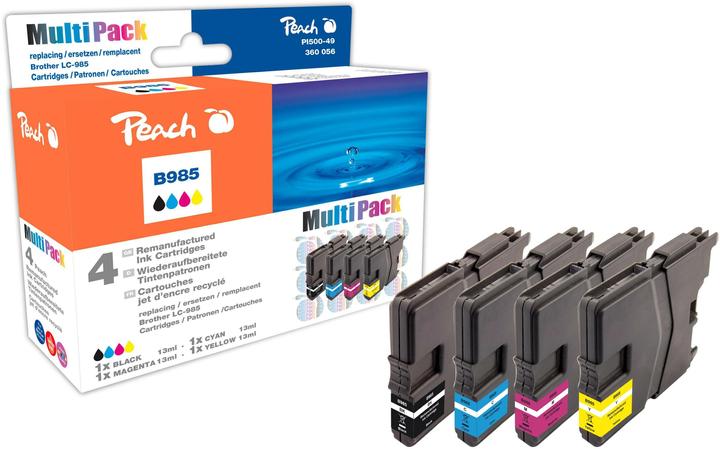 Actual product image Peach Economy ink cartridges compatible with LC-985VAL (M, FC, C, Y)