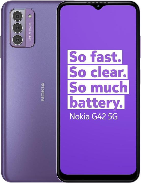 Image du produit Nokia G42 5G (128 Go, Purple, 6.56", Double SIM, 50 Mpx, 5G)