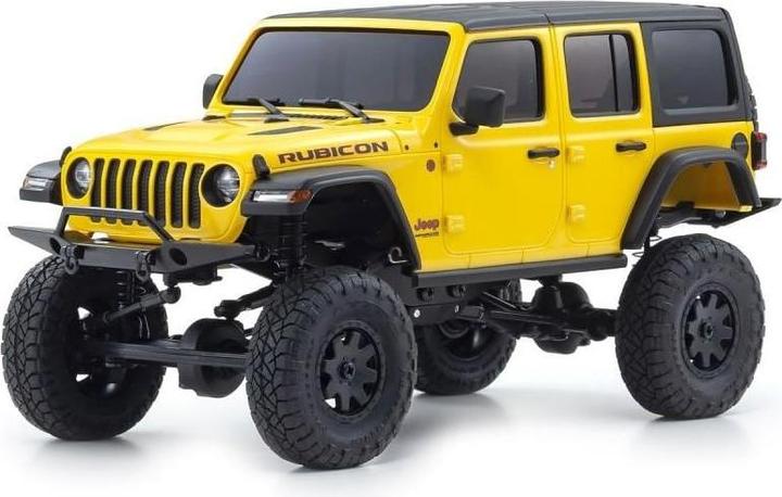 Image du produit Kyosho Scale Crawler Mini-Z Jeep Wrangler Rubicon, Jaune 1:24, ARTR (RTR Prêt à fonctionner)