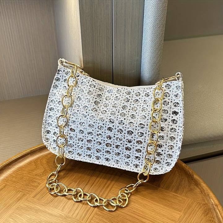 Only-Bags.Store Borsa ascellare classica con stampa retrò, semplice borsa a tracolla, borsa casual, shopping