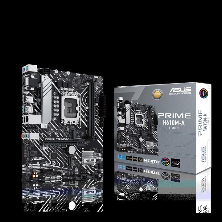Produktbild ASUS PRIME H610M-A-CSM LGA1700 2DDR4 MB (LGA 1700, Intel H610, mATX)