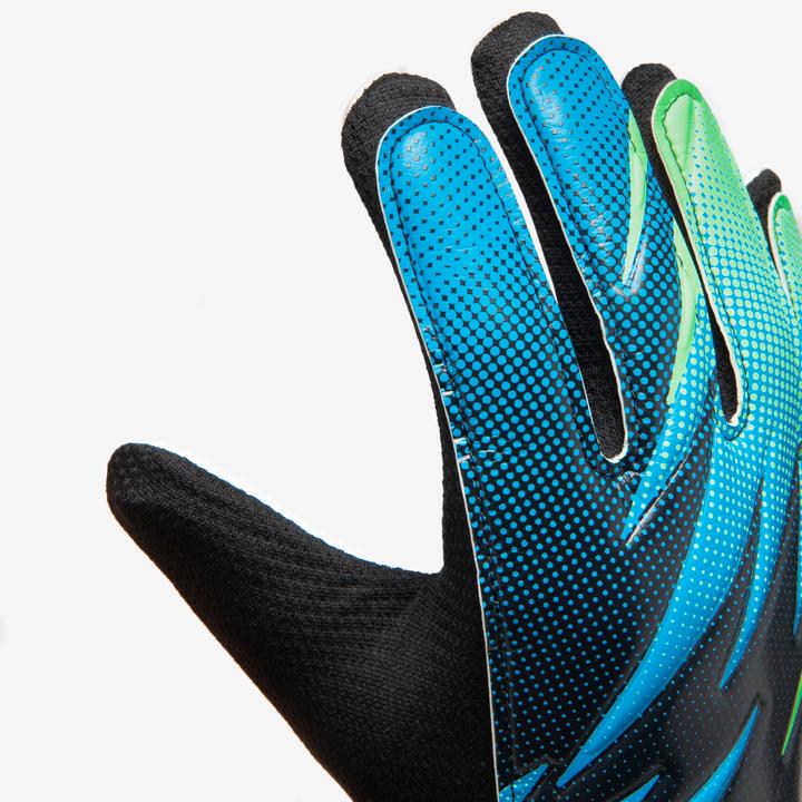 Actual product image Kipsta Kids' resistant gloves First Blue/green (5)