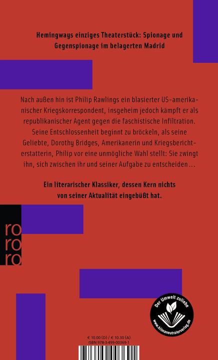Image du produit Die fünfte Kolonne (Allemand, Ernest Hemingway, 2020)