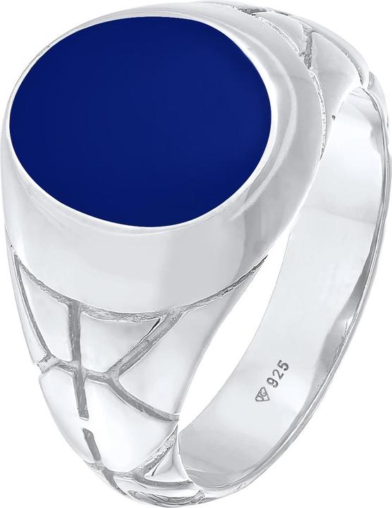 Produktbild Kuzzoi Ring Basic Herren Siegelring Oval Emaille 925er Silber (62, 925 Silber)