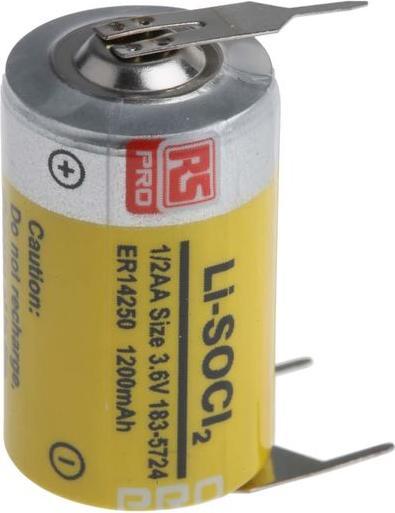Image du produit Rs Pro 1/2 pile AA, 3.6V / 1.2Ah Li-Thionylchlorid, connexion soudée (AA, 1200 mAh)