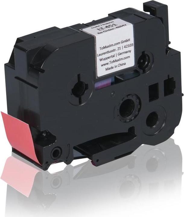 Image du produit Brother TZE451 P-Touch ruban noir sur rouge laminé 24mm x 8m Compatible, convient pour (2.40 cm, Noir)
